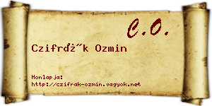 Czifrák Ozmin névjegykártya